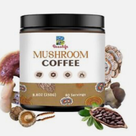 BeauLife 250g Mushroom Coffee, 8.8OZ, 80 Serving, 10 Superfood, with Arabica,10 Superfood