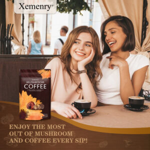 Xemenry Mushroom Coffee 30 Servings - Organic Coffee Supplement - Boost Energy, Focus